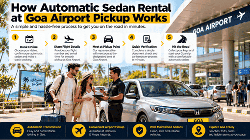 How automatic sedan rental at Goa airport pickup works