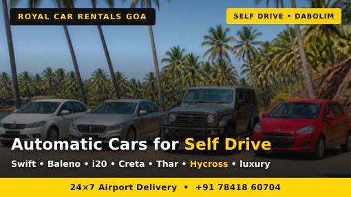 automatic cars available at dabolim airport goa for self drive