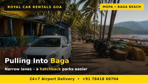 Parked Near Baga car parked by shacks at the end of the mopa airport to baga beach drive
