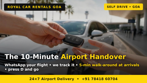 car key handover at goa arrivals for self drive